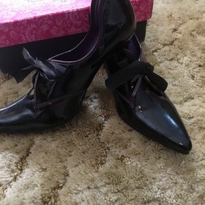 Purple Patent Leather Tie Ups